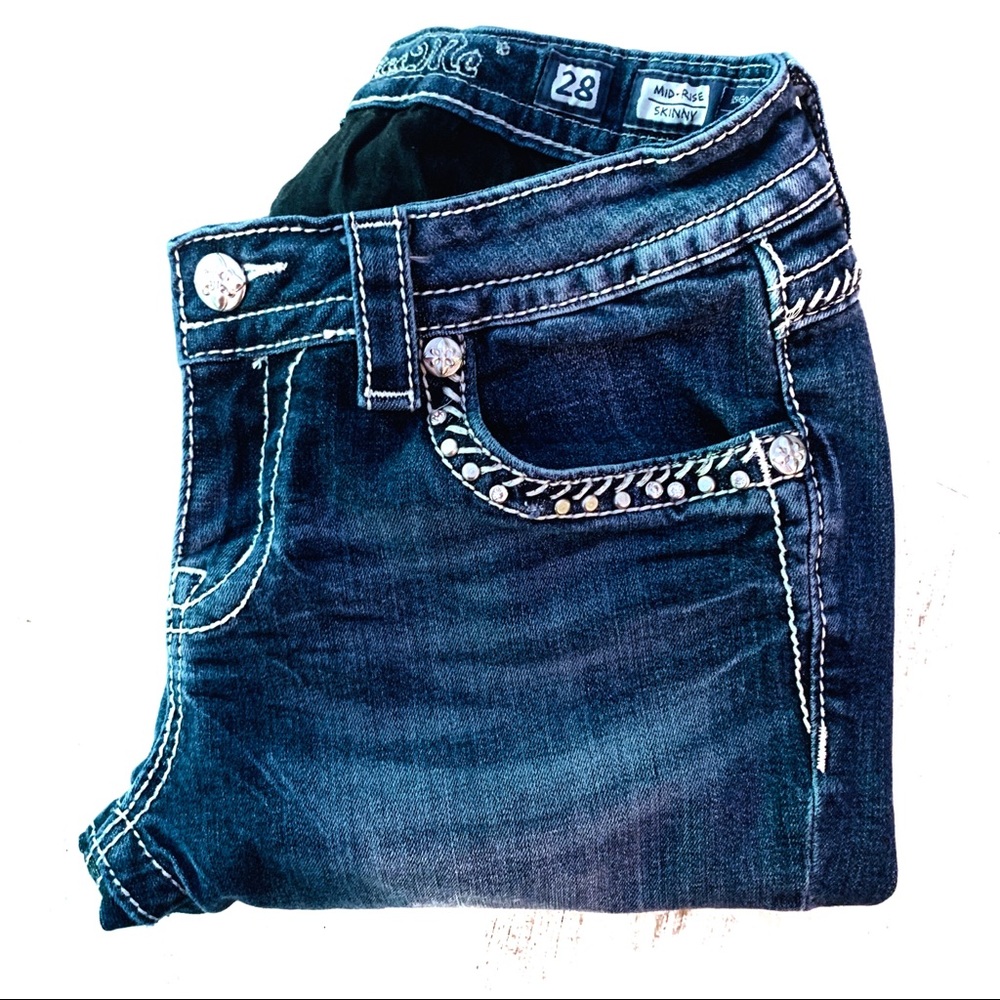 Miss Me Mid-Rise Skinny Sz 28 - Picture 3 of 6